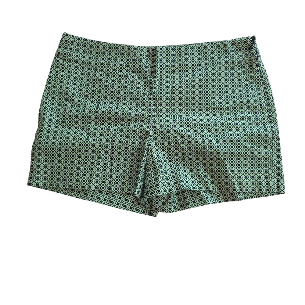 Banana Republic Womens 6 Mint Green Navy Geometric Side Zip 3.5 Inseam Shorts